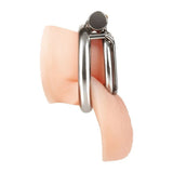 Blue Line Stainless Steel Inverted Micro Jail Time Male Chastity Cage Lock