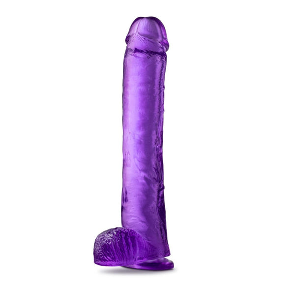 Blush B Yours Plus Hefty n' Hung 14 Inch Purple Penis Dildo XL Realistic Transparent Cock Sex Toy