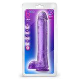 Blush B Yours Plus Hefty n' Hung 14 Inch Purple Penis Dildo XL Realistic Transparent Cock Sex Toy