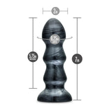 Jet Black Jack 7" Butt Plug Carbon Black Large Ribbed Anal Play Sex Toy