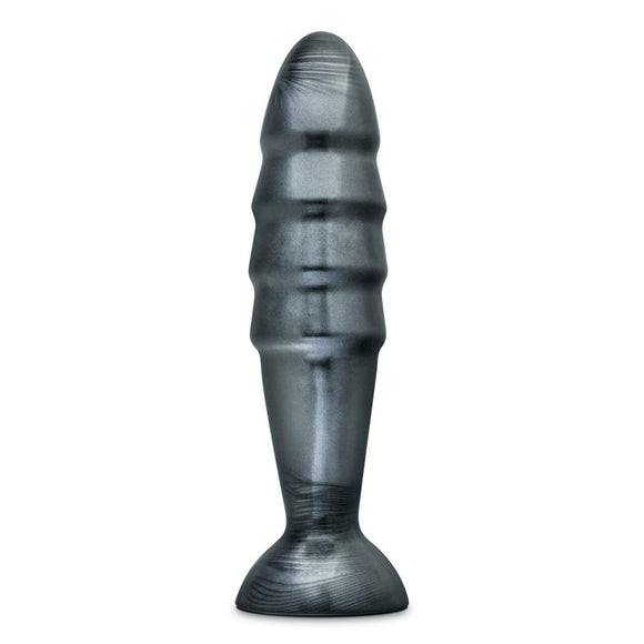 Blush Jet Destructor XL Metallic Black Carbon Butt Plug Suction Cup Anal Dildo Probe Hardcore Sex Toy