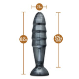 Blush Jet Destructor XL Metallic Black Carbon Butt Plug Suction Cup Anal Dildo Probe Hardcore Sex Toy