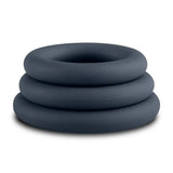 Boners 3-Piece Cock Ring Set Grey Silicone Penis Erection Enhancer Bands
