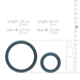 Boners 6-Piece Wide Cock Ring Set Grey Silicone Erection Enhancers