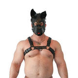 Brutus Pup Hood Black Vegan Leather Bondage Mask Puppy Fetish Play