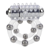 CalExotics Maximus Enhancement Vibrating Dual Cock Ring 10 Stroker Bead Penis Erection Band