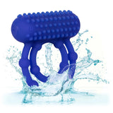 CalExotics 10 Bead Maximus Blue Silicone Dual Cock Ring USB Rechargeable Erection Enhancer Sex Toy