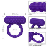 CalExotics 5 Bead Maximus Purple Silicone Cock Ring Rechargeable Vibrating Erection Enhancer Sex Toy