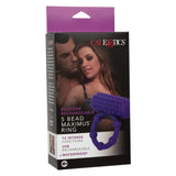 CalExotics 5 Bead Maximus Purple Silicone Cock Ring Rechargeable Vibrating Erection Enhancer Sex Toy