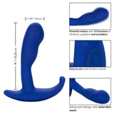 CalExotics Admiral Advanced Curved Anal Probe Blue Butt Plug 10 Speed USB Vibrator Sex Toy