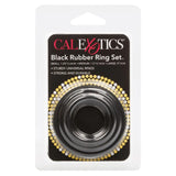 CalExotics Black Rubber Cock Ring Set 3 Size Penis Erection Enhancer Band Trio