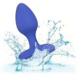 CalExotics Cheeky Gems Rechargeable Vibrating Crystal Butt Plug Medium Size Jewel Blue Anal Probe Sex Toy