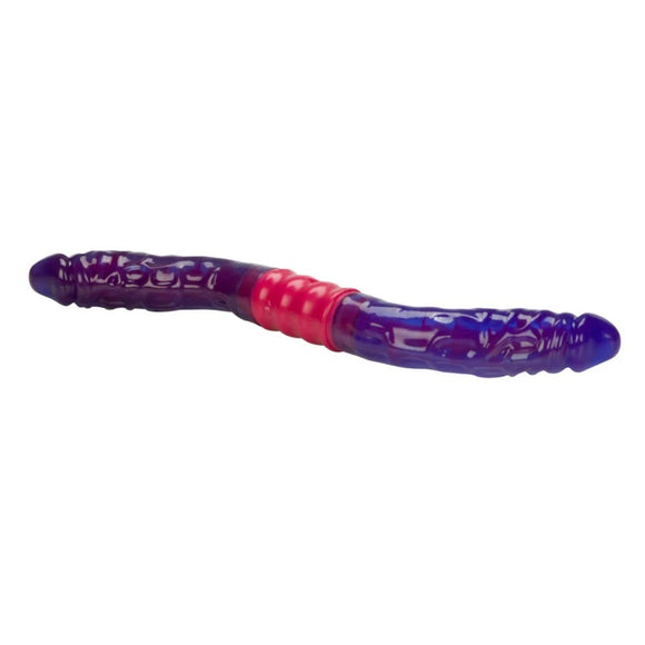 CalExotics Dual Vibrating Flexi Dong Double Ended Dildo Soft Purple Jelly Penis Vibrator DP Sex Toy