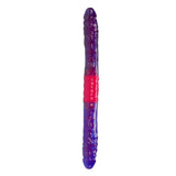 CalExotics Dual Vibrating Flexi Dong Double Ended Dildo Soft Purple Jelly Penis Vibrator DP Sex Toy