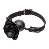 CalExotics Forbidden Removable Black Rose Silicone Ball Gag Bondage Play