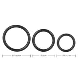CalExotics Tri-Rings 3 Size Black Cock Ring Set Penis Testicle Bands