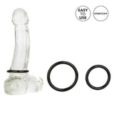 CalExotics Tri-Rings 3 Size Black Cock Ring Set Penis Testicle Bands