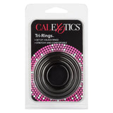 CalExotics Tri-Rings 3 Size Black Cock Ring Set Penis Testicle Bands