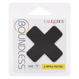 CalExotics Boundless X Nipple Pasties Black Adhesive Sexy Covers Stickers Reusable Pair