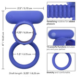 CalExotics Endless Desires Enhancer Penis Sleeve Blue Ribbed Cock Sheath USB Rechargeable Sex Toy