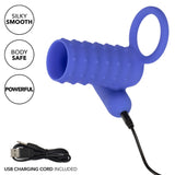 CalExotics Endless Desires Enhancer Penis Sleeve Blue Ribbed Cock Sheath USB Rechargeable Sex Toy