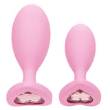 CalExotics First Time Crystal Booty Duo Butt Plugs Pink Heart Jewel Gem Anal Training Set