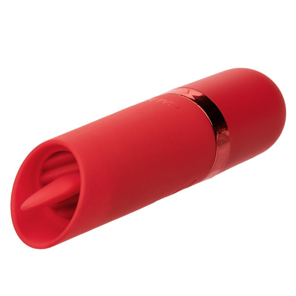 CalExotics Kyst Flicker Mini Clitoral Massager Red Tongue 10 Speed Bullet Pocket Vibrator USB Discreet Sex Toy