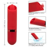 CalExotics Kyst Flicker Mini Clitoral Massager Red Tongue 10 Speed Bullet Pocket Vibrator USB Discreet Sex Toy