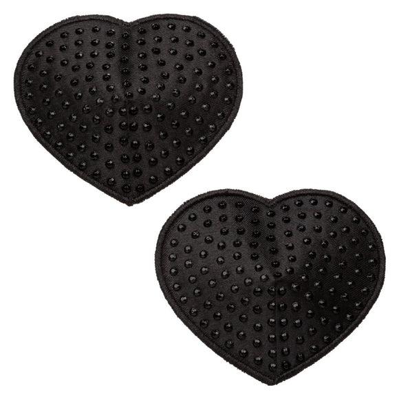 CalExotics Radiance Black Heart Nipple Pasties Adhesive Sexy Covers Stickers Reusable Pair