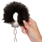 CalExotics Ultra Fluffy Furry Cuffs Black Plush Faux Fur Metal Handcuffs Kinky Sex Restraints