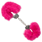 CalExotics Ultra Fluffy Furry Cuffs Pink Plush Faux Fur Metal Handcuffs Kinky Sex Restraints