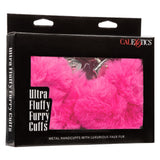CalExotics Ultra Fluffy Furry Cuffs Pink Plush Faux Fur Metal Handcuffs Kinky Sex Restraints