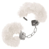 CalExotics Ultra Fluffy Furry Cuffs White Plush Faux Fur Metal Handcuffs Kinky Sex Restraints