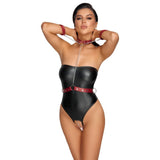 Cottelli Bondage Crotchless Body with Harness Collar Cuffs Womens Sexy Lingerie Erotic Play