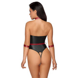 Cottelli Bondage Crotchless Body with Harness Collar Cuffs Womens Sexy Lingerie Erotic Play