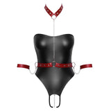 Cottelli Bondage Crotchless Body with Harness Collar Cuffs Womens Sexy Lingerie Erotic Play
