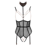 Cottelli Collection Abierta Fina Open Cup Powernet Crotchless Suspender Basque Body Lingerie Sexy Womens Underwear