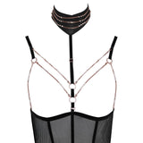 Cottelli Collection Abierta Fina Open Cup Powernet Crotchless Suspender Basque Body Lingerie Sexy Womens Underwear