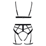 Cottelli Collection Lingerie Harness Style Open Bra & Thong Suspenders Set Sexy Womens Underwear