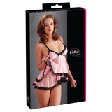 Cottelli Collection Lingerie Pink Babydoll Thong Set Sexy Womens Night Dress