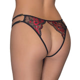 Cottelli Lingerie Lace Crotchless Brief Adjustable Floral Sexy Womens Slip