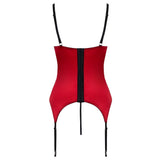 Cottelli Lingerie Red Demi Cup Cami Basque & Crotchless Thong Set Sexy Womens Ladies Underwear