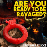 Creature Cocks Beast Mode Red Silicone Horns Cock Ring Fantasy Sex Play