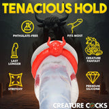 Creature Cocks Beast Mode Red Silicone Horns Cock Ring Fantasy Sex Play