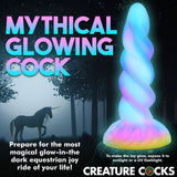 Creature Cocks Moon Rider Glow In The Dark Fantasy Unicorn Horn Dildo Rainbow Sex Toy