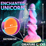 Creature Cocks Moon Rider Glow In The Dark Fantasy Unicorn Horn Dildo Rainbow Sex Toy