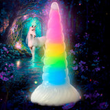 Creature Cocks Uni-Glow Rainbow Unicorn Horn Dildo Glow In The Dark Fantasy Fetish Sex Toy