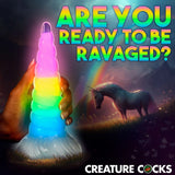 Creature Cocks Uni-Glow Rainbow Unicorn Horn Dildo Glow In The Dark Fantasy Fetish Sex Toy