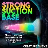 Creature Cocks Uni-Glow Rainbow Unicorn Horn Dildo Glow In The Dark Fantasy Fetish Sex Toy