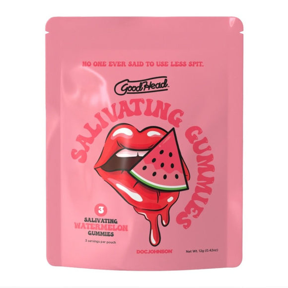 Doc Johnson GoodHead Salivating Gummies Watermelon Flavour 3 Pack Oral Sex Spit Sweets